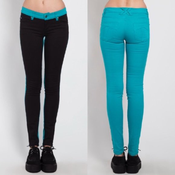 TRIPP NYC | Split Personality Skinny Jeans Blue 25 - Picture 2 of 11